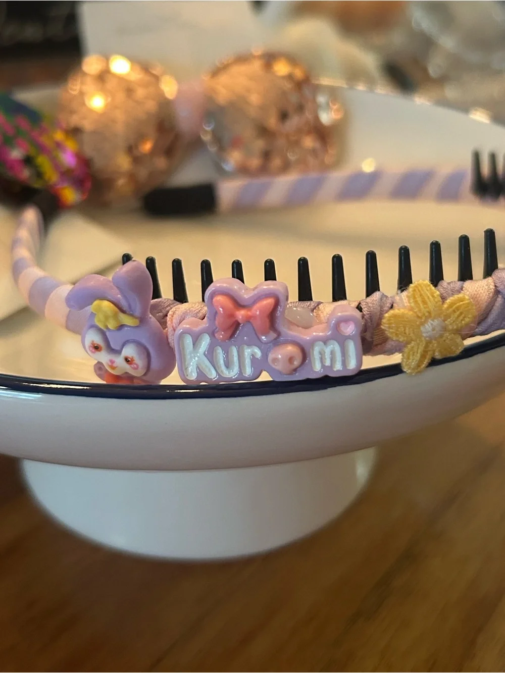 Kids Sequin Bow Headband - Pink Lavender With 2 Bow Barrettes